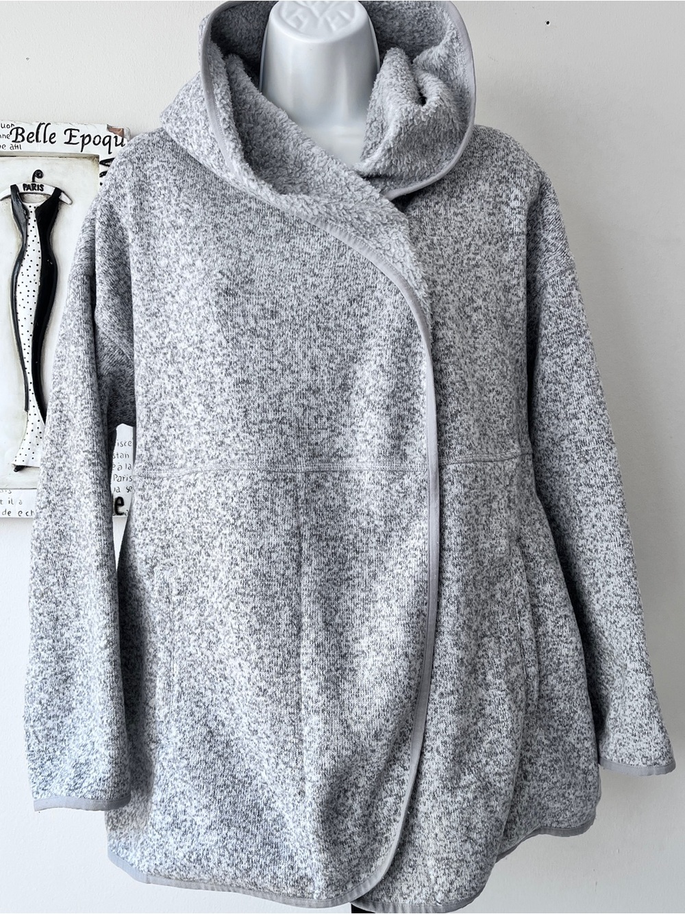 The North Face Heather Gray Women's Crescent Wrap Hoodie Jacket Size M